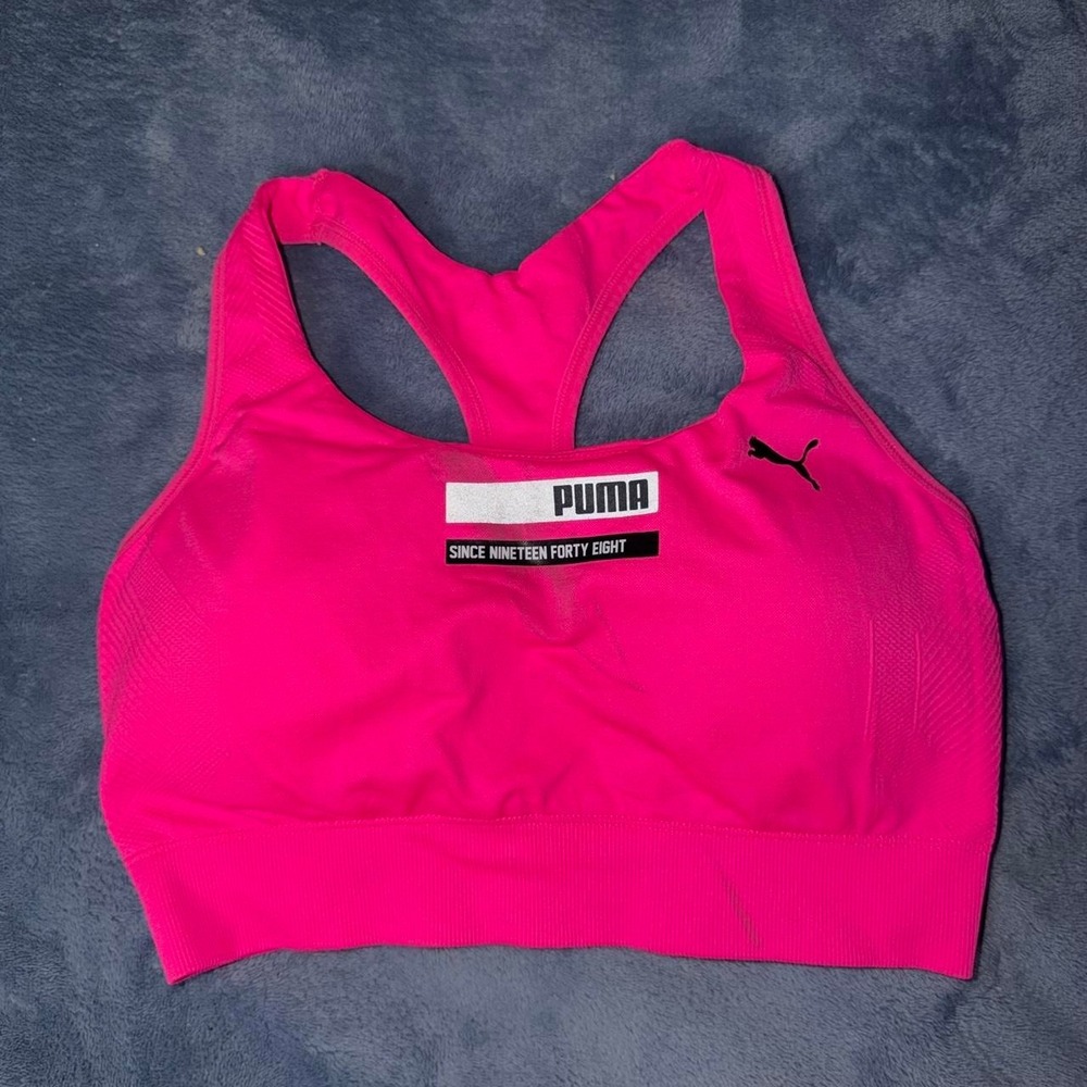 Puma pink sports bra with built in padding